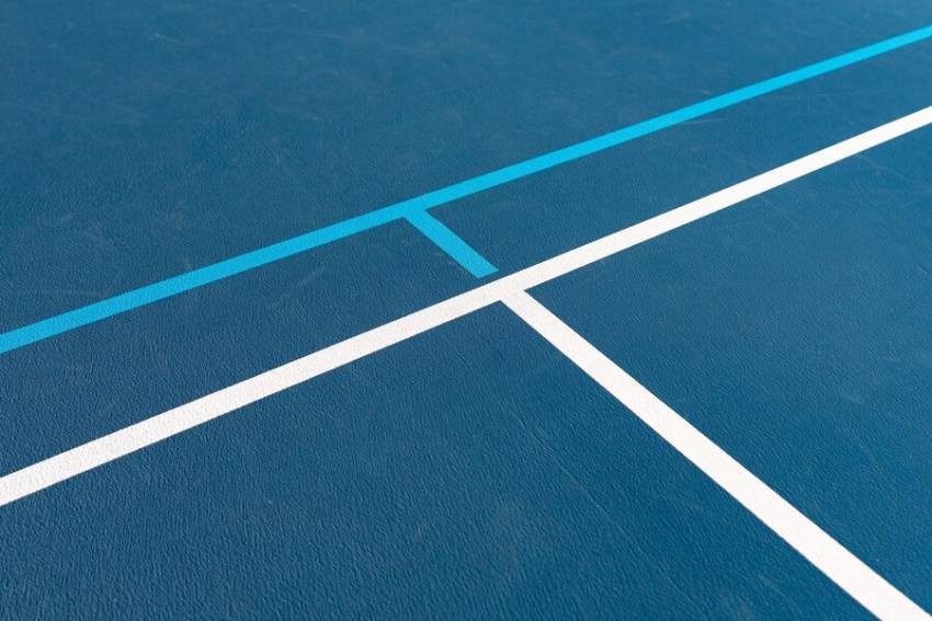 Intersection Blue Tennis Courts With White Lines Light Blue Pickleball Lines 665346 70069